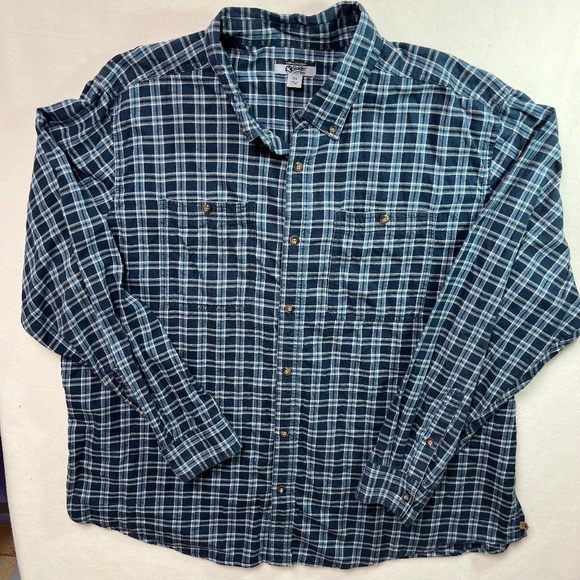 Gander Mountain Guide Series Mens Blue Plaid Button Up Flannel Shirt Size 3XL - Picture 1 of 11